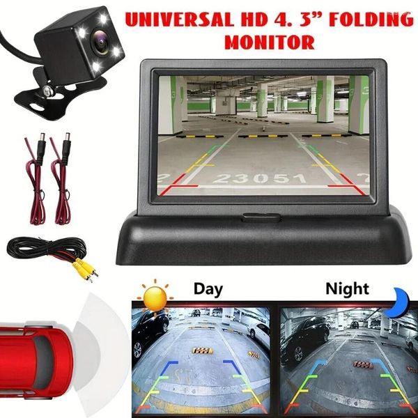 4.3 Zoll Monitor Backup -Kamera Faltbares Auto Rückblick HD -Anzeige Volles Parken -Rückwärtssystem für Pickup Van RV