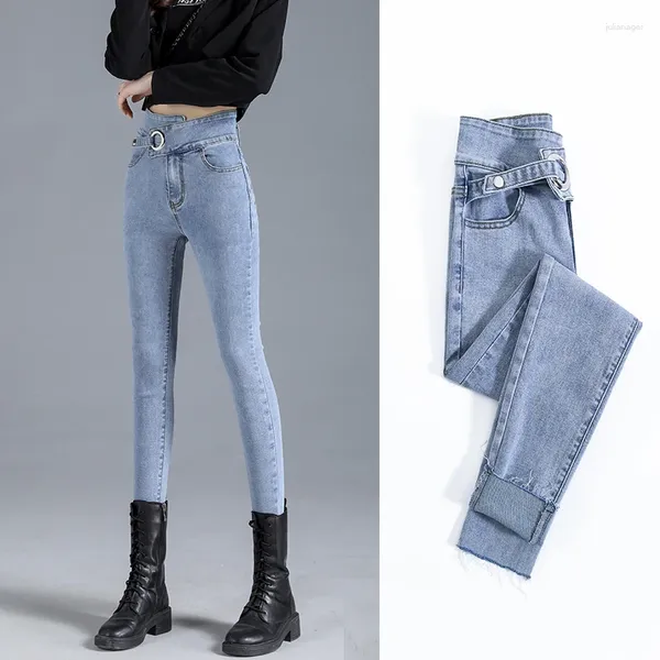 Frauen Jeans High Taille Design Skinny für Frauen Korean Modetrend Slim Fit Clothing Teenage Girl Sexy Stretch Jeanshose Streetwear