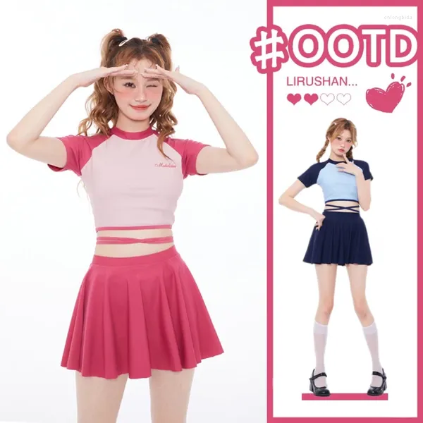 Mutada de banho feminina Sweet JK Escola Meninas Uniformes Esporte Tuote Duas Peças TIPA CREAÇÃO COSPLAY SUKUMIZU ARIGE