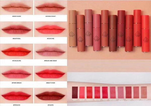 3CE Eunhye House DOT Impermeável DOT Lipstick Lips Hidratante Lipstick Makeup Lip Stick Batoms de brilho à prova d'água Compê -lo DHL FR6871783