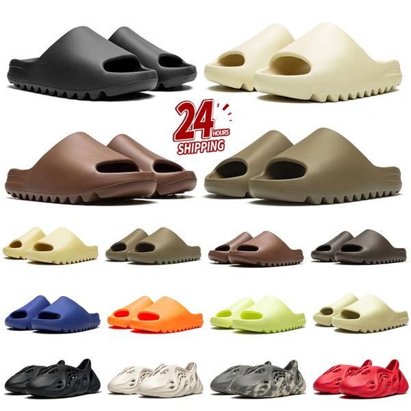 Designer rutschen Herren rutschlos schwarze Knochen Wüste Sand Erde Braun Sahne Sahne Mineralblau bequeme Männer Frauen Pantoffeln im Freien Strand Sandalen