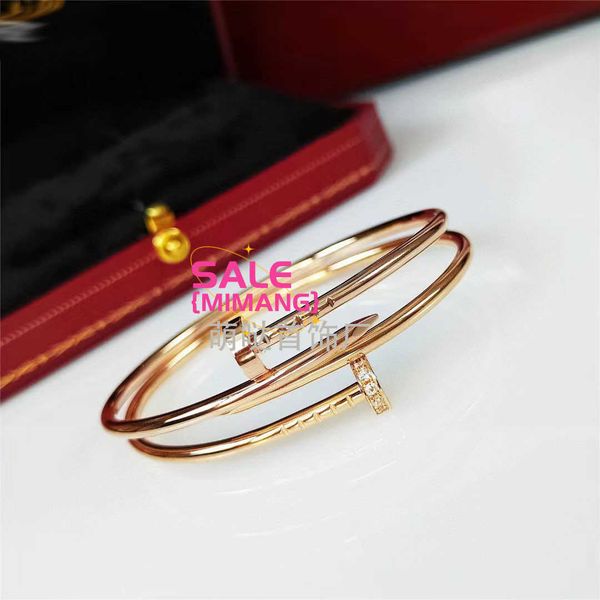 Designer High End Asian Gold Gold Fine Edition Kajia Bracelet Mud Diamond Zircão Anel da unha Luz de luxo de luxo g8y5 iwxu