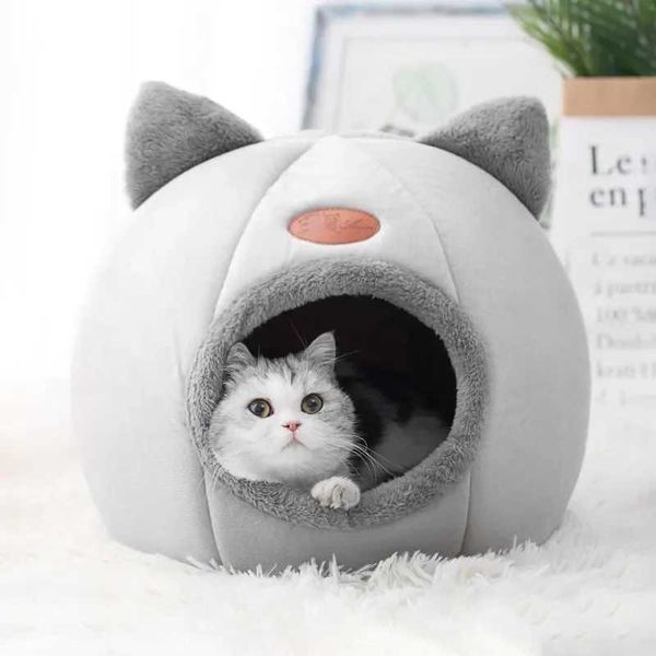 Camas de gato Móveis Novo sono profundo Cama de gato de inverno Itittle Basket House House Produto Tent de animais de estimação Caverna confortável Gamagato D240508