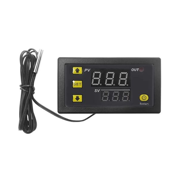 Mini Controlador de Temperatura Digital 12V 24V 220V Termostato Regulador Termoregulador de Aquecimento com Sensor