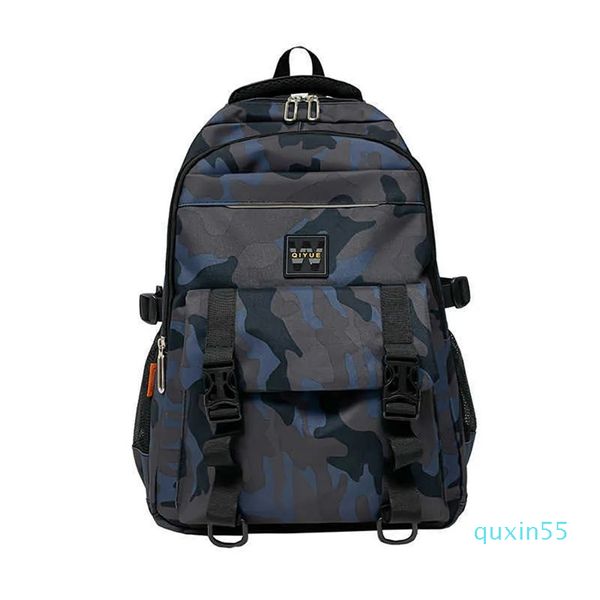 Backpack Boys Oxford camuflagem de grande capacidade para estudantes de ensino médio para a escola para a 5ª série e 6ª série