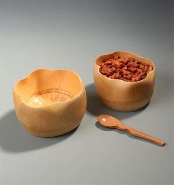 Insalata di ciotola di bambù fatta a mano che mescola alimenti per la zuppa di riso per bambini ciotole di legno creativo utensili giapponesi decorativi prefery3550593