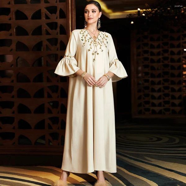 Vestido de roupas étnicas Marrocos Eid Party Diamonds abaya para mulheres muçulmanas Long Maxi Dress Turquia Kaftan Dubai Evening Jalabiya vestidos