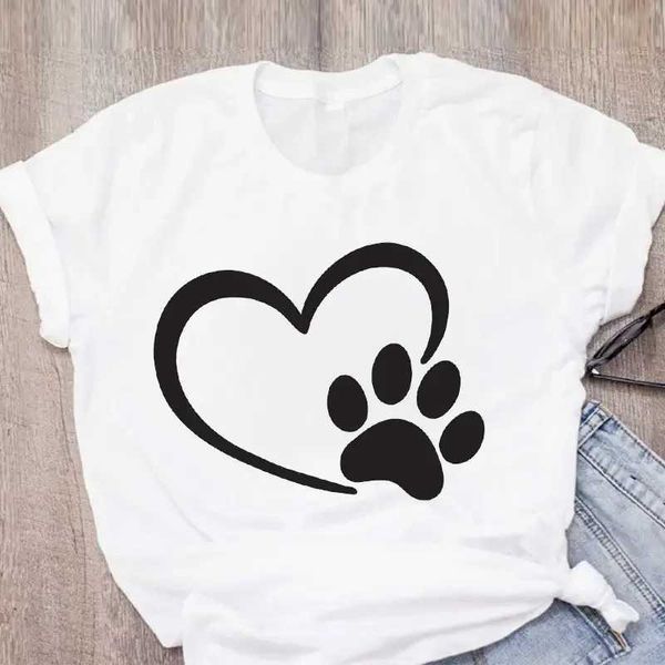 Damen T-Shirt Frauen Katzen Mutter Blumenblumenblumen Haustier Kurzer Slve Fashion Print Sommer Lady Damen Kleidung Tops T-Shirt Shirt Ts weibliche T-Shirt Y240506