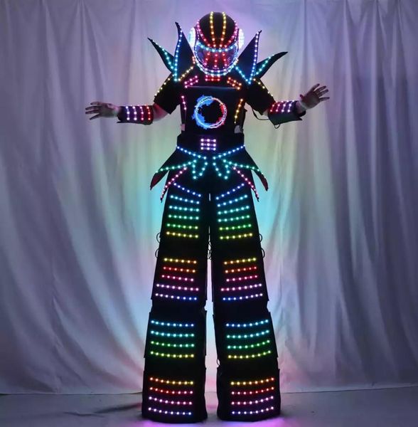 Pixels inteligentes de cor inteira LED Robot Suit Costume Roupos Silts Walker Traje1438742