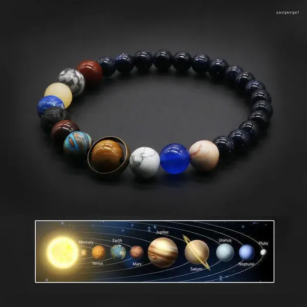 Charm Bracelets Universe Sonnensystem Armband Frauen Naturstein acht Planeten Männer Freunde Geschenk für ihn ihr my8