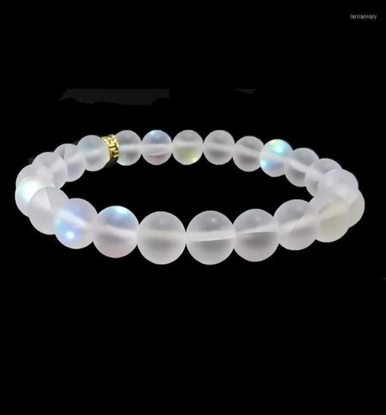 Strands sirena di perline Trendy Moonstone perline di braccialetti elastici Bracciale in vetro per donne Uomini Gioielli Regali di Natale Massi fatti a mano WR4139674