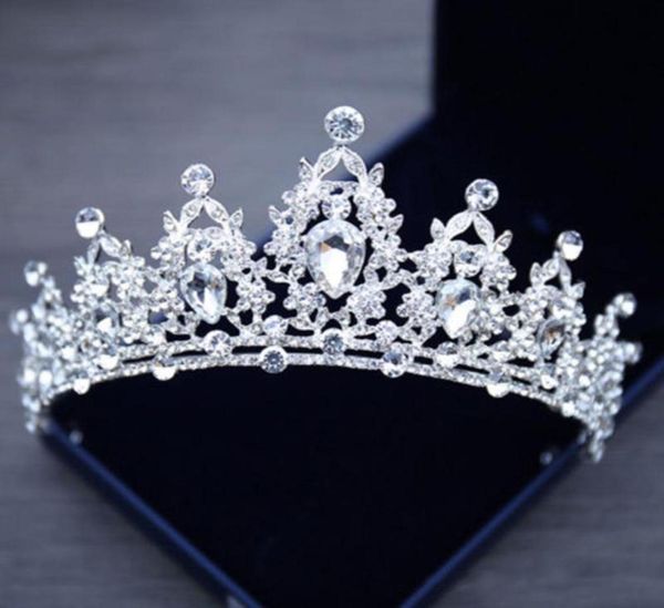 Princesa elegante coreana Crystal Tiaras coroas da cabeça Big Rhinestone Love Prom Crown Party Accessories Diadem Hair Jewelry New6484042