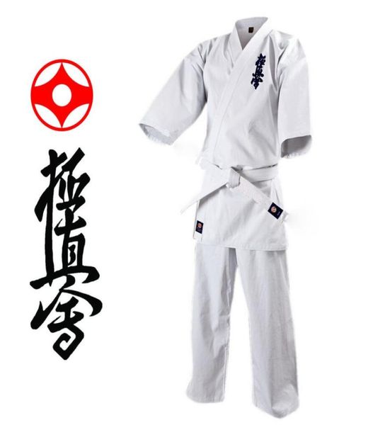 Canvas di cotone puro 12oz kyokushinkai uniforme karate iko kimono dogi include cintura bianca e etichetta kanku7364860