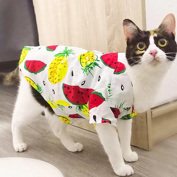 Hundekleidung Sommer Kleidung Weste Haustier Obstdruck Hemd für Kleidung Kleine Katzenpupf -Outfit Kätzchen Jahr Kostüm Chihuahua Teddy