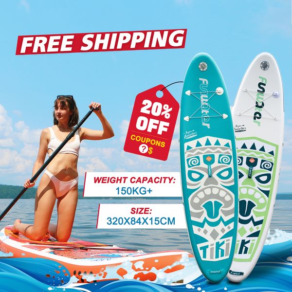 FEATH-R-LITE Surfboard Frete grátis Inflatável Stand Up Paddle Paddle Supboard Paddleboard Padel Water Sport Isup com Backpack Backpack Papdles de bolsa à prova d'água