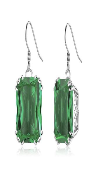 Andere grüne Emerald -Drop -Ohrringe Frauen 925 Silber Dangle Luxus S925 Sterling Bizuteria Fine Jade Jewellry3420167