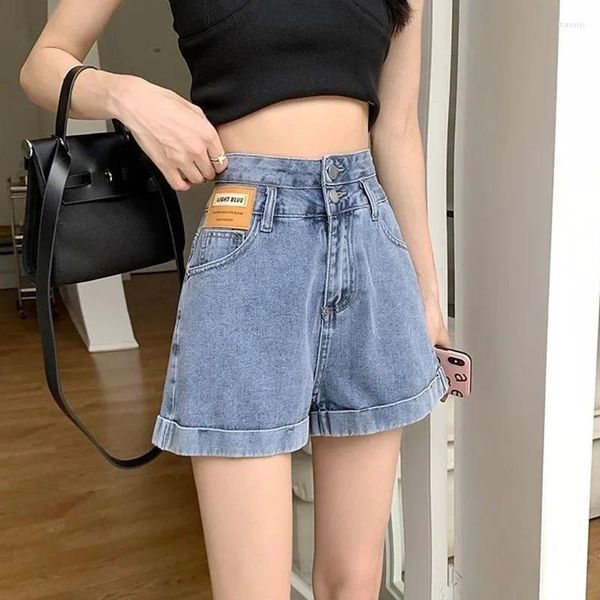 Damen-Shorts Sommer Blue Denim für Frauen koreanische Mode hohe Taille Female All-Match lässig losen Kurzjeans Frau SQ77