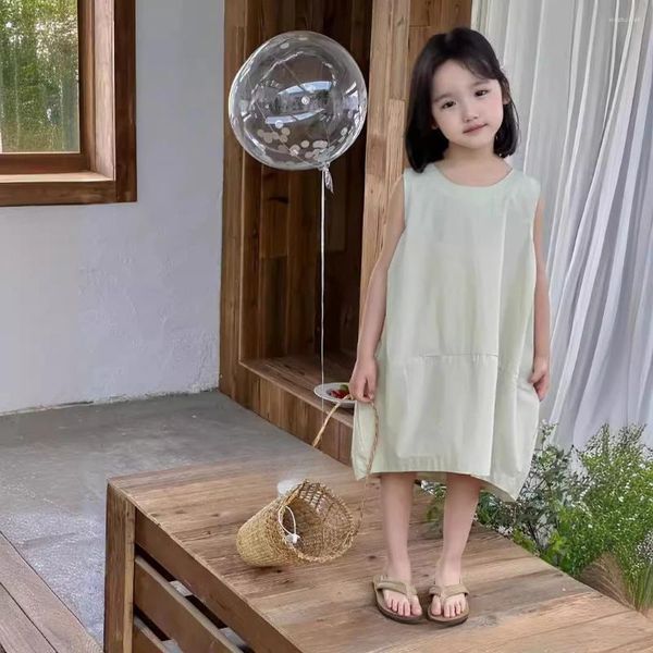 Girl Dresses Kids Dress for Girls Wholesale 2024 Summer Western Style Casual Sleeveless