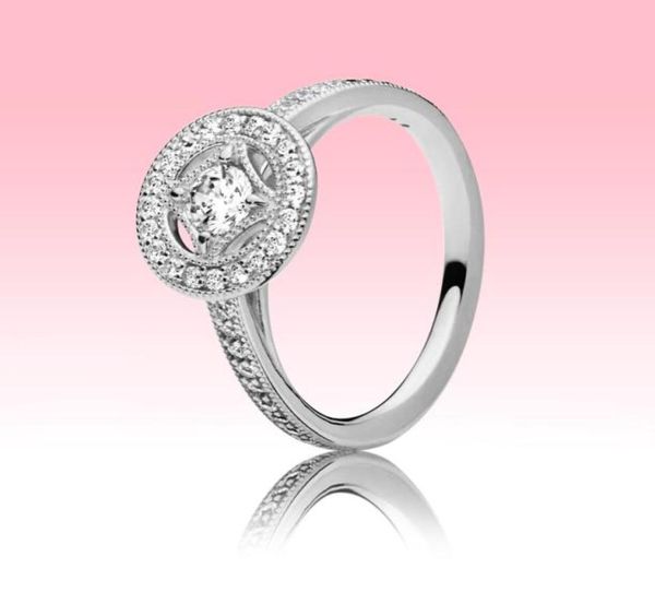 Аутентичный 925 Silver Vintage Circle Ring Женщины свадебные ювелирные изделия для R CZ Diamond Congagement Rings с оригинальным боксерским набором высокого качества8223351