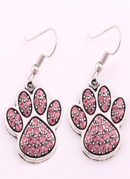 Серьги для моды Whole Women Cat Pav Print Design с блестящим кристаллом подарок для любовника кошки цинк сплав Drop6288191
