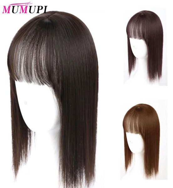 Wigs sintetiche Mumupi Donne Naturale Colore Naturale Capelli Dritti Fringe Close Top Closure Clip da 1014 pollici in capelli toupee7288487