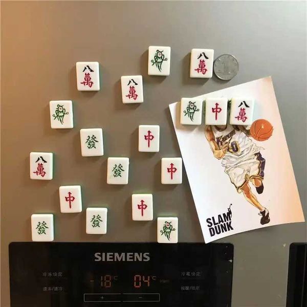 3pcsfridge magneti magneti frigorifero creativo simulato cinese di adesivo mahjong frigo magneti decorazioni per la casa giochi regali buona fortuna