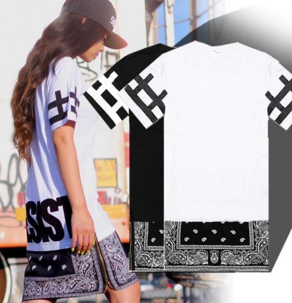 Unisex Hip Hop Tee Neue Cease Desist Paisley Bandana Print Grafik Unisex T -Shirt Seite Reißverschluss erweiterte Frauen und Männer T -Shirt1465697