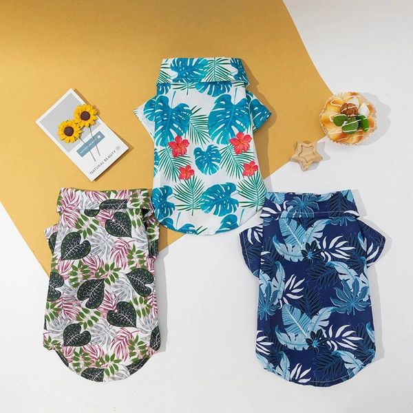 Abbigliamento per cani vestiti per animali domestici estivi cool spiaggia camicia gatto hawaiane a maniche corta cocco stampare piccolo mezzo