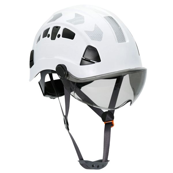 Capacete de segurança reflexiva de câmeras com óculos de proteção de trabalho de trabalho de construção de trabalho de proteção para escalar capacete de resgate de trabalho ao ar livre