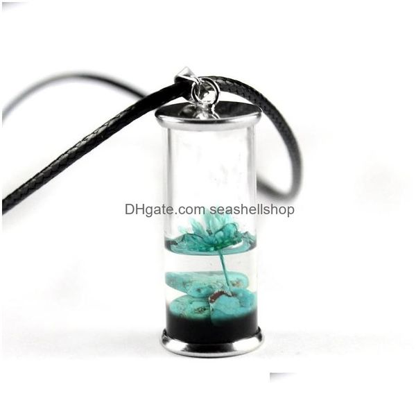 Подвесные ожерелья Женские ожерелье прозрачная стеклянная бутылка ручной сушено