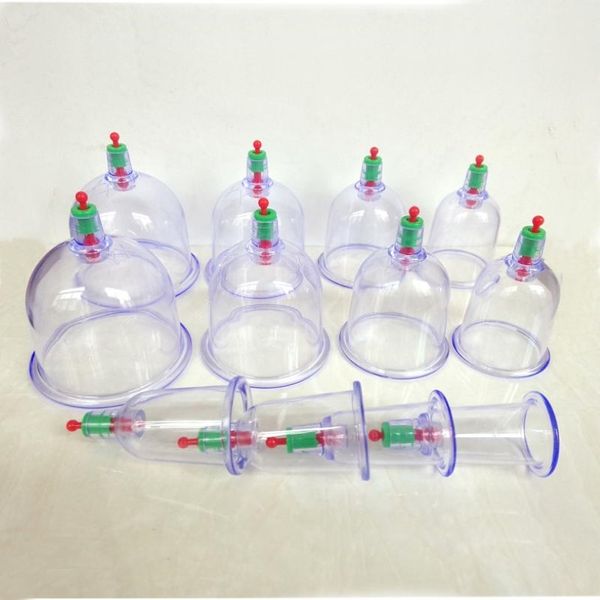 Gun de massagem 12pcs lote simples copos simples compactos conjuntos chineses Desenvolvições 12 Conjunto de corpos de vácuo Hijama latas saudáveis 204z