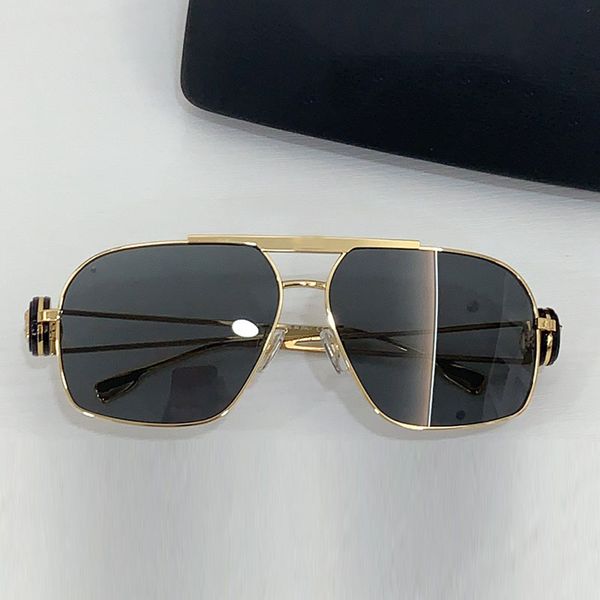 Occhiali da sole a livello di alto livello, classici occhiali da sole Designer Brands Gold Metal Frame, Frame marrone scuro adatto agli uomini donne
