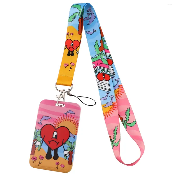 Portachiavi dedicati cuore carino cordini colorati id detentore del badge chiave tha keychain corring keyrings accessori per regali di amici