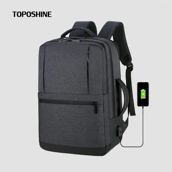 Zaino toposhine zaino maschile sacchetti multi funzionali per laptop maschile per laptop nylon casual zaino usb ricarica borsetta