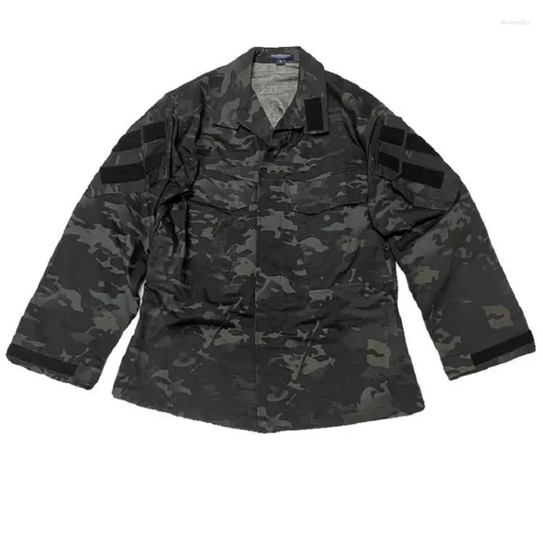 Jackets de caça ao ar livre Treinamento esportivo de combate Tactical Black Camouflage Base Gen3 de mangas compridas