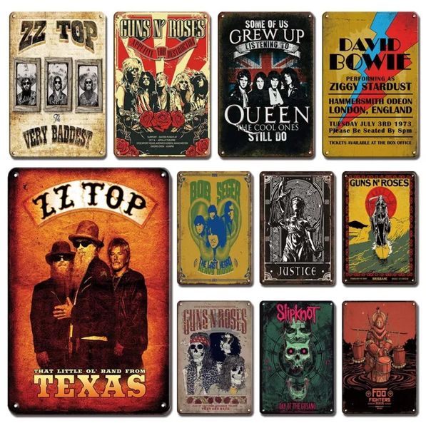 2022 Classical America Metal Painting Tin Segno di Music Band Band Poster Plaque Signs Vintage Rock Wall Plate per Pub Bar Decorative4662000