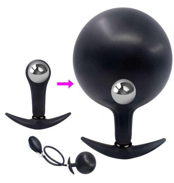 Balline anali di metallo gonfiabile tappo di testa grande figa decorazione vaginale giocattoli sessuali adulti per uomini donne Buttplug 2110151798501