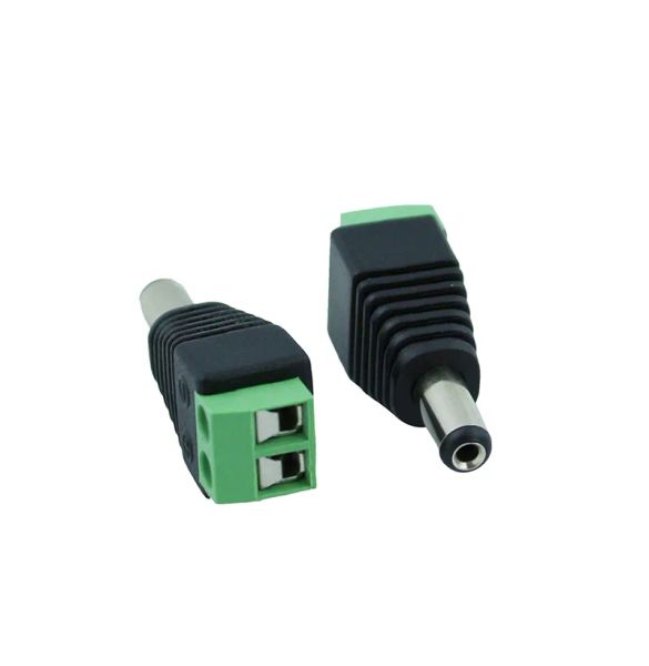 100 pezzi 12V 2,1 x 5,5 mm CC Plug Connector Adattatore per appuntatore per prese per la CCTV LED a colore singolo 11 LL