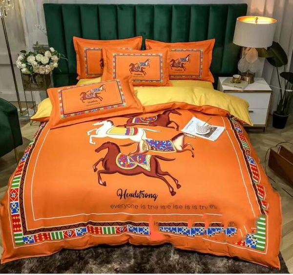 Наборы постельных принадлежностей Highend Home Textiles Seeplet Cover Cover Cover Comse Classic Design Horse Flower El El Wedding Fashion 2886433