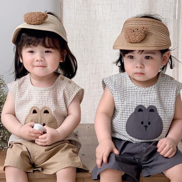 Roupas conjuntos de roupas coreanas bebês meninos de 2pcs