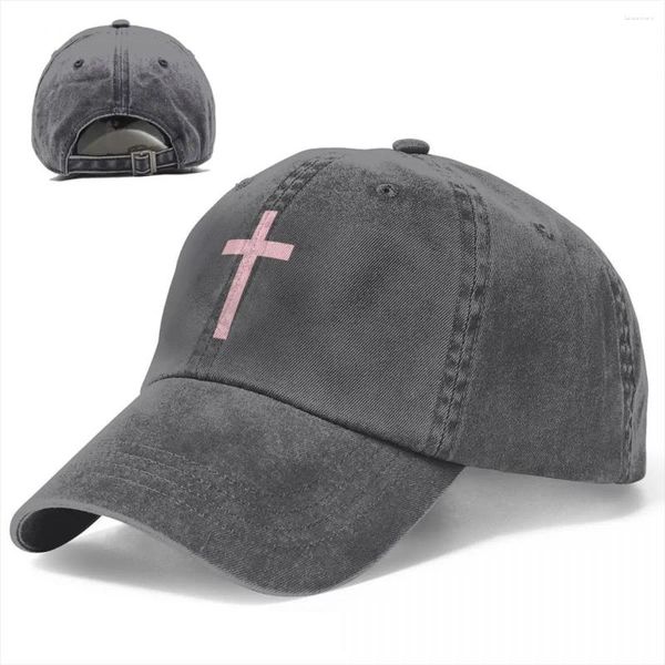 Caps de bola Capinho de beisebol rosa Cross Baseball Jesus Running Trucker Hat Men Design fofo