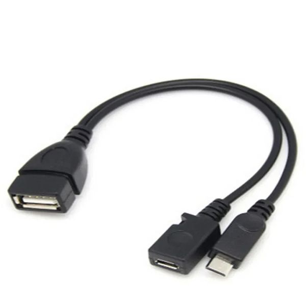 1/2 PCS USB Port Terminal Adaptörü OTG Kablosu Ateş TV 3 veya 2. Gen Ateş Stick PC Donanım Kabloları 90 Derece Adaptör Mikro USB