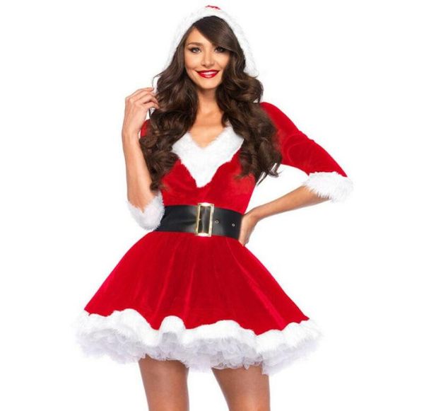 Roupa de ioga moda Miss Claus traje de vestido feminino de Natal Fanche Party Sexy Papai Noel