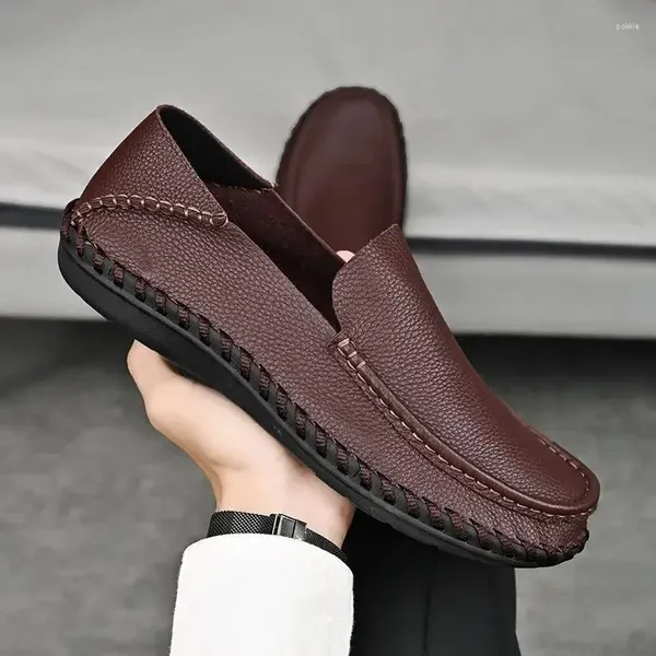 Lässige Schuhe Europäische Station Tide Brand Herren echte Leder Moccasins Sommer weicher atmungsaktiv