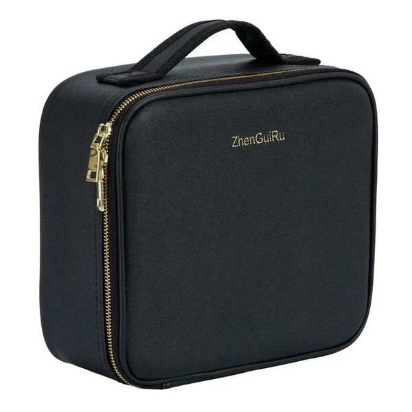 Borsa per il trucco da viaggio con custodia per trucco illuminata a LED con specchio 3 colori per trucco cosmetico Organizer Case di vanità per donne 240429