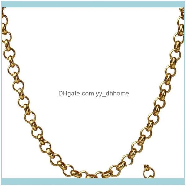 Zincir Kolye kolyeler Jewelrychains 7mm Belcher Zincir Kolye Erkekler 316L Paslanmaz Çelik Altın Rolo Hippi Hip Hop Takı 22in Baba 2877