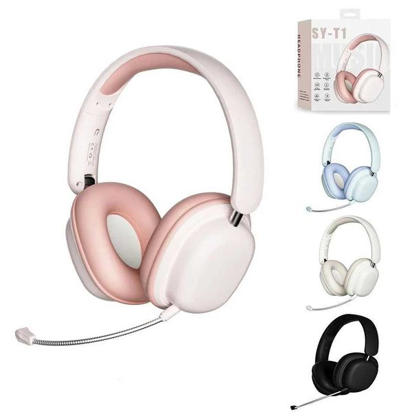 Headsets SY-T1 Faltbare drahtlose Ohrhörer Leichte Bluetooth 5.3 Ohrhörer Plug Microfon Stereo Musikspiel Ohrhörer J240508