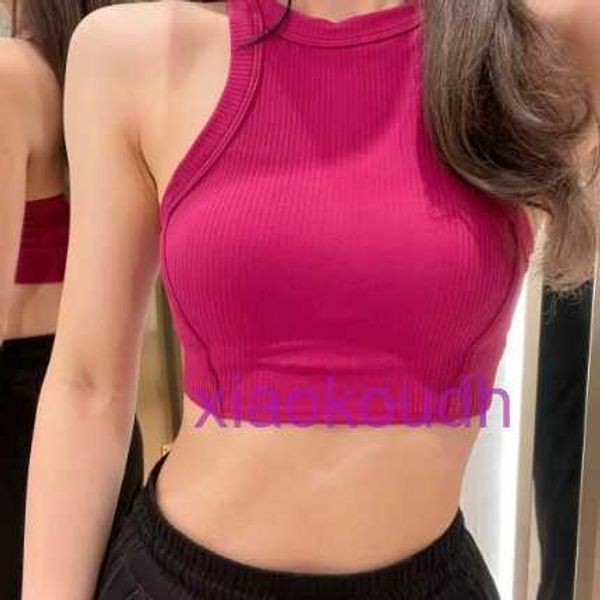 Дизайнерские вершины сексуально Lul Women Yoga Ribbon Series Series High Sheabled Ribed Top Top Herringbone Beautiful Back йога.