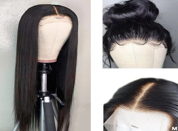 Brezilya saç perukları düz dantel ön peruk 13x4 dantel ön insan saç perukları siyah kadınlar non remy ucuz insan saç perukları2745173