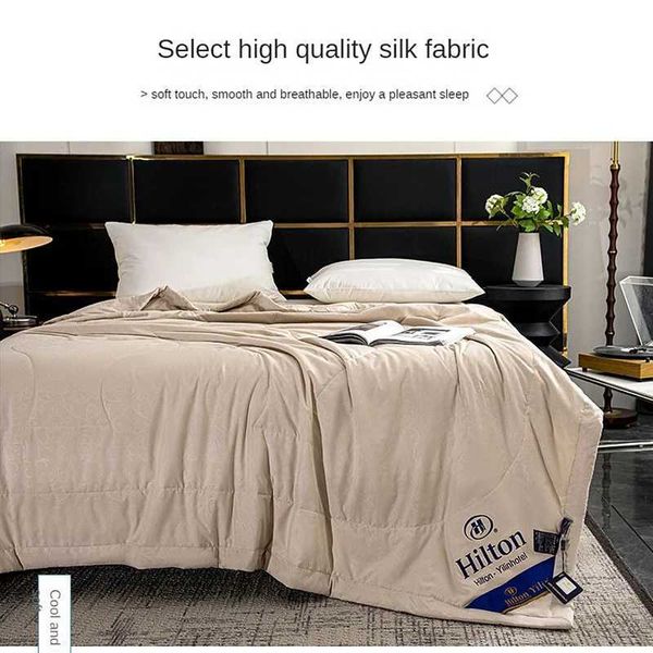 Decken Schlafzimmer Mulberry Seiden Sommer Quilt einfach waschbarer authentischer Klimaanlagen Dünne Decke Sommerquilt Queen -Size -Schlafsaal Kühl